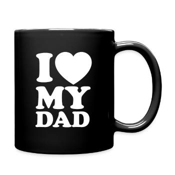 I Love my papa fils fille Papa Maman Fête des Pères - Mug uni - noir - Droite
