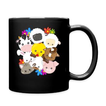 Animaux de ferme animaux fermier agriculteur cadeau - Mug uni - noir - Droite