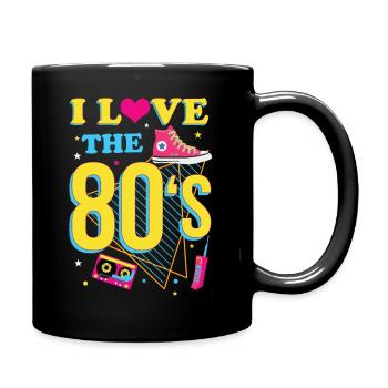 80s theme party vintage retro style disco - Full Colour Mug - black - Right