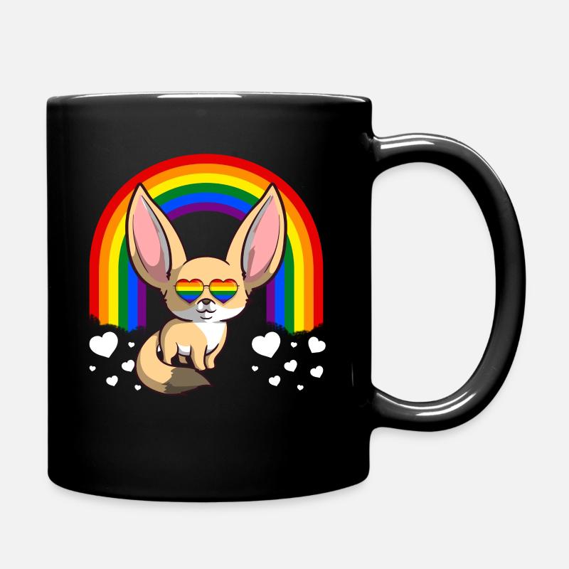 LGBT Homosexuell Stolz Regenbogen Fennec Fox - Tasse einfarbig - Schwarz
