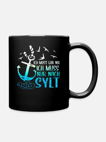 Küstenkind Norddeutschland Sylt Nordsee Geschenk - Tasse einfarbig - Schwarz