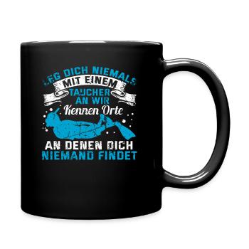 Lustig Tauchen Scuba Diving Taucher Geschenk Geek - Tasse einfarbig - Schwarz - Rechts