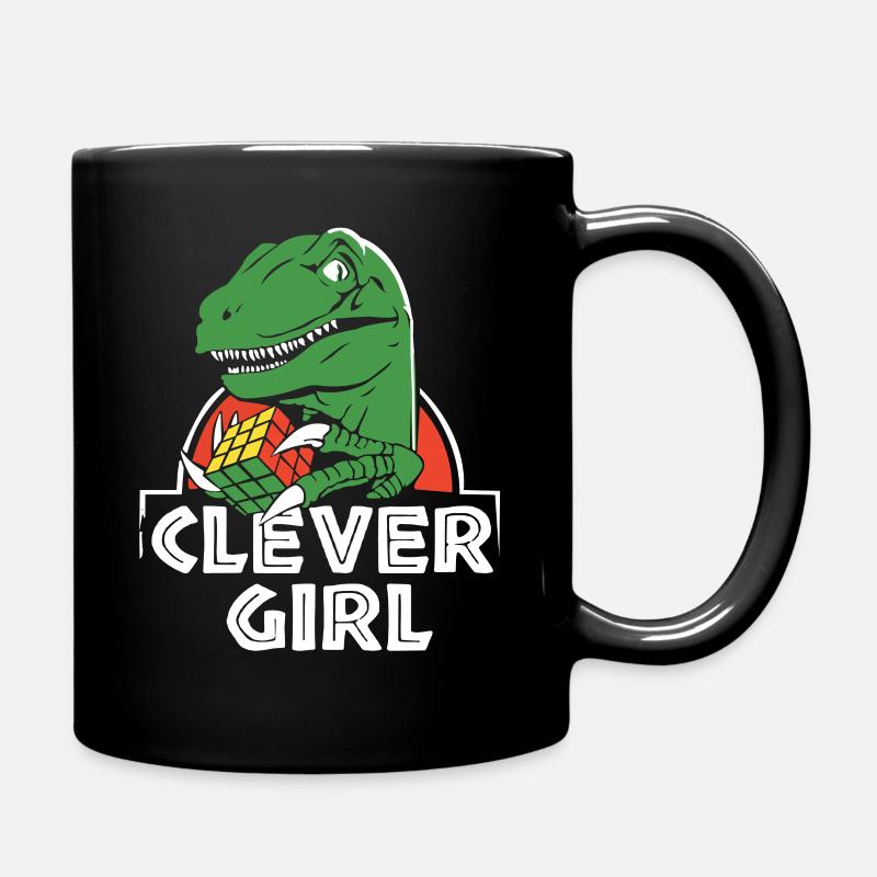 Fille intelligente Velociraptor dinosaure - Mug uni - noir