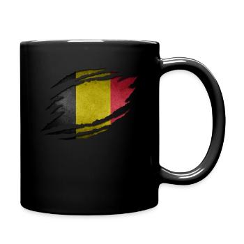 Belgium Flag - Full Colour Mug - black - Right