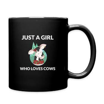 Just a Girl Who Loves Cows - Funny cow shirt - Full Colour Mug - black - Right