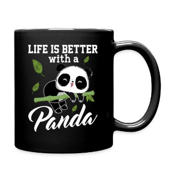 Life Is Better With A Panda - Full Colour Mug - black - Right