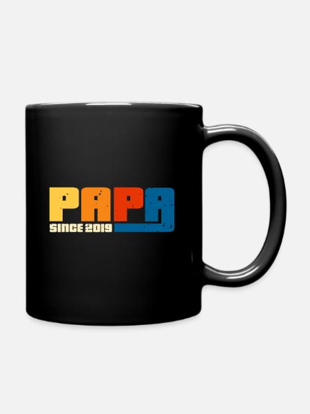 Papa seit 2019 - Tasse einfarbig - Schwarz