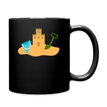 Kinder Baby Sandburg Geschenk Urlaub - Tasse einfarbig - Schwarz - Rechts