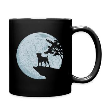 Cadeau d'amour de chien de pleine lune Jack Russell Terrier - Mug uni - noir - Droite