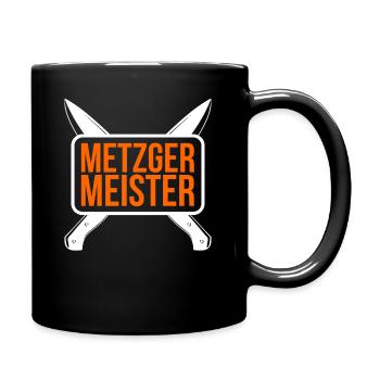 Metzgermeister Metzger Fleischer Schlachter - Tasse einfarbig - Schwarz - Rechts
