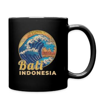 Indonesien Bali Urlaub Reise Geschenk - Tasse einfarbig - Schwarz - Rechts