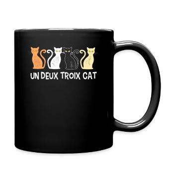 Un deux Trois cat - Mug uni - noir - Droite