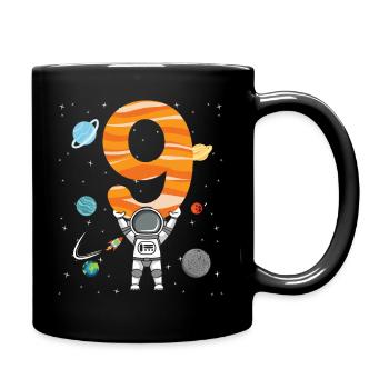 Astronaut 9th birthday space for boys - Full Colour Mug - black - Right