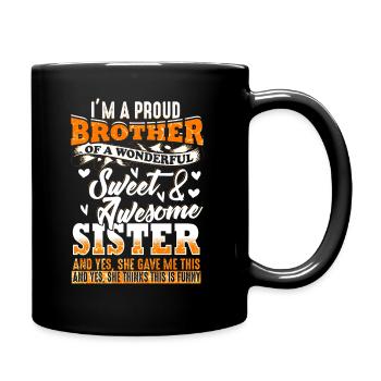Lustiges Geschenk für den Bruder - Tasse einfarbig - Schwarz - Rechts