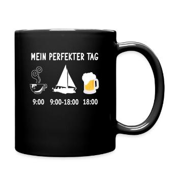 Lustiges Segel Segeln T-Shirt - Tasse einfarbig - Schwarz - Rechts