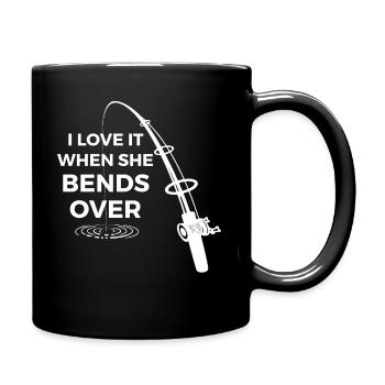Je l'aime quand elle se penche sur le cadeau pour les pêcheurs - Mug uni - noir - Droite