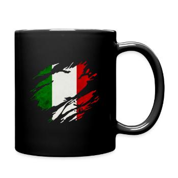Italien Flagge - Tasse einfarbig - Schwarz - Rechts