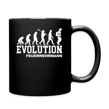 Evolution Feuerwehr - Tasse einfarbig - Schwarz - Rechts