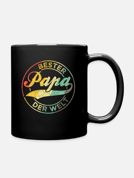 Bester Papa der Welt - Tasse einfarbig - Schwarz