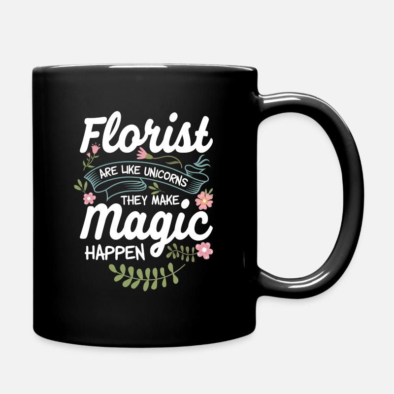Florist Sunflower - Full Colour Mug - black