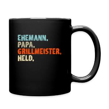 EHEMANN PAPA GRILLMEISTER HELD - Papa Geschenkidee - Tasse einfarbig - Schwarz - Rechts
