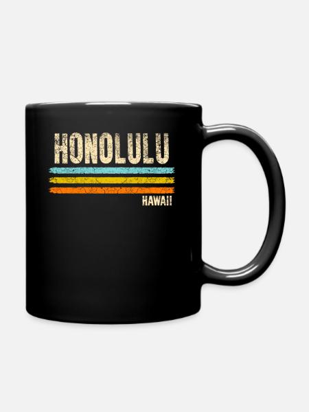Honolulu Hawaii - Full Colour Mug - black