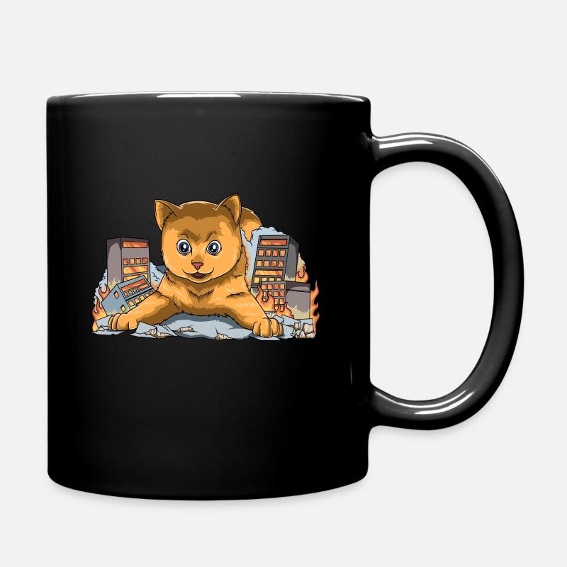 Catzilla- Lustige Kaiju Monster Katze - Tasse einfarbig - Schwarz