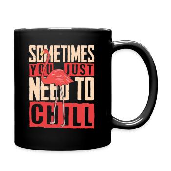 Chill Flamingo Relax - Full Colour Mug - black - Right