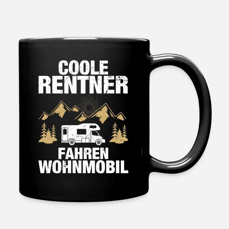 Coole Rentner Wohnmobil Camping Camper Wohnwagen - Tasse einfarbig - Schwarz