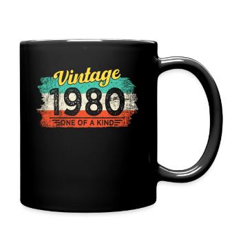 Vintage Jahrgang 1980 Retro 41 Jahre Geburtstag - Tasse einfarbig - Schwarz - Rechts