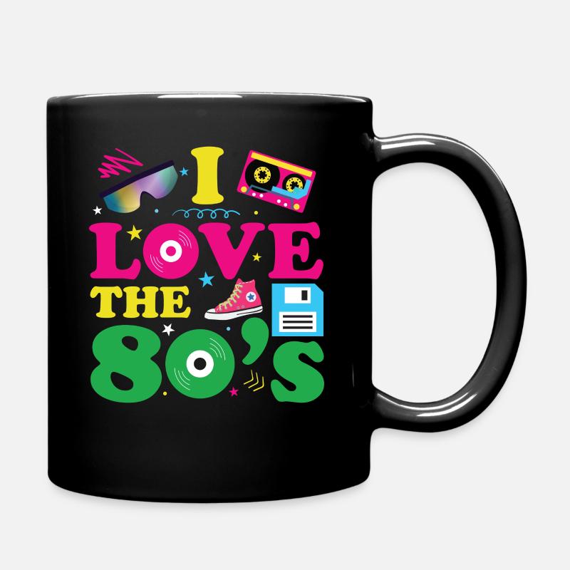80er jahre mottoparty vintage retro style disco - Tasse einfarbig - Schwarz