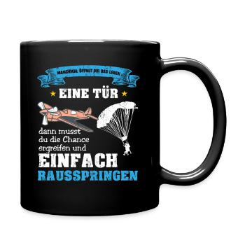 Fallschirmspringen Skydiving Luftsport Tandem - Tasse einfarbig - Schwarz - Rechts