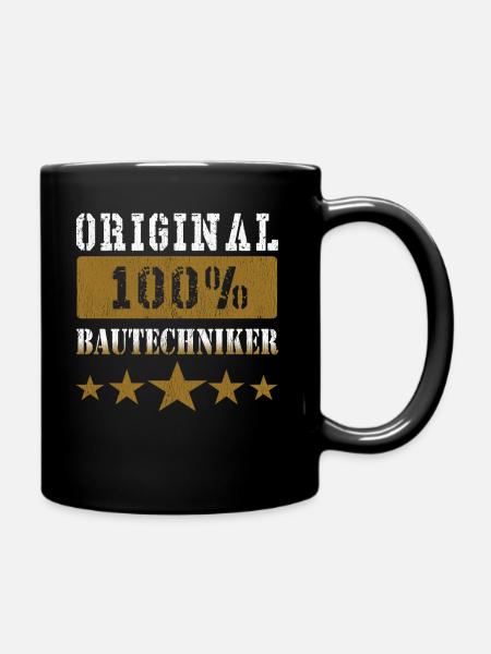 100% Original BAUTECHNIKER - Tasse einfarbig - Schwarz
