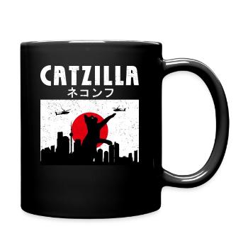 Funny Cat Lovers Japanese Catzilla Hilarious Love - Mug uni - noir - Droite