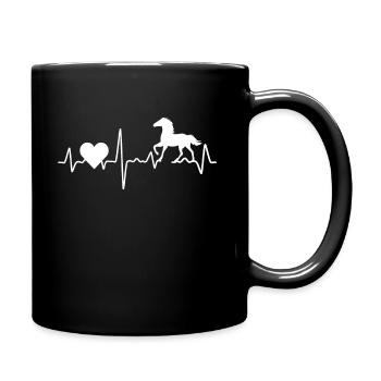 Dames cavalière cadeau cheval battement de coeur - Mug uni - noir - Droite