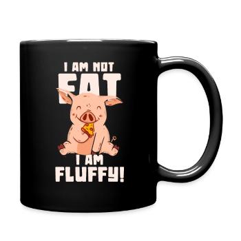 I'm not fat I'm fluffy! - Piggy - Full Colour Mug - black - Right
