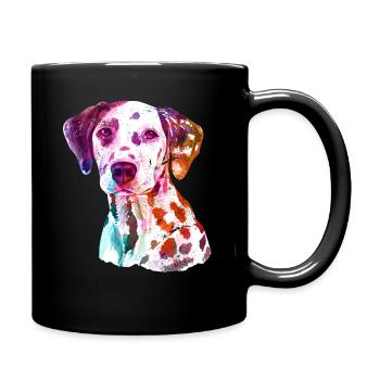 Dalmatiner - Tasse einfarbig - Schwarz - Rechts