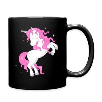 Licorne pailletée rose mignonne - Mug uni - noir - Droite