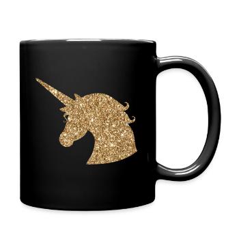 Unicorn gold magical - Full Colour Mug - black - Right