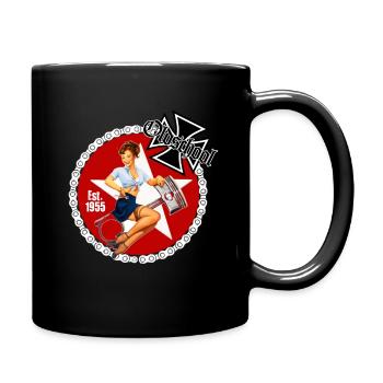 Old school - Pin Up Rockabilly - Full Colour Mug - black - Right