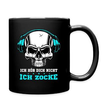 Ich hör dich nicht ich zocke Gamer Zocker Gaming - Tasse einfarbig - Schwarz - Rechts