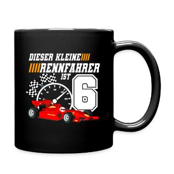 6 Geburtstag Rennfahrer 6 Jahre Rennauto Geschenk - Tasse einfarbig - Schwarz - Rechts