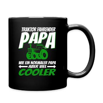 Traktor fahrender Papa wie ein normaler Papa ... - Tasse einfarbig - Schwarz - Rechts