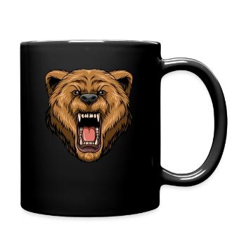 Böser Grizzlybär - Grizzlykopf - Tasse einfarbig - Schwarz - Rechts