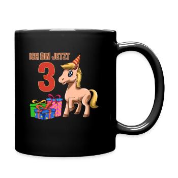 Sweet kids & horses 3rd birthday party - Full Colour Mug - black - Right