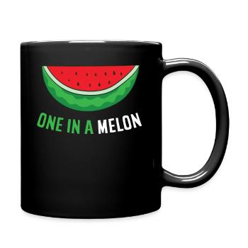 Wassermelone Sommer Eine Aus einer Melone - Tasse einfarbig - Schwarz - Rechts