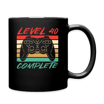 40th 40th Birthday Level 40 Complete - Full Colour Mug - black - Right