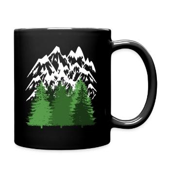 Mountain Forest Wilderness Mountains Nature Lovers Mountain - Full Colour Mug - black - Right