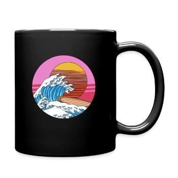 Retro Kanagawa Big Wave Japan - Tasse einfarbig - Schwarz - Rechts