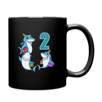 Requins et cadeaux - 2 ans pour les enfants - Mug uni - noir - Droite